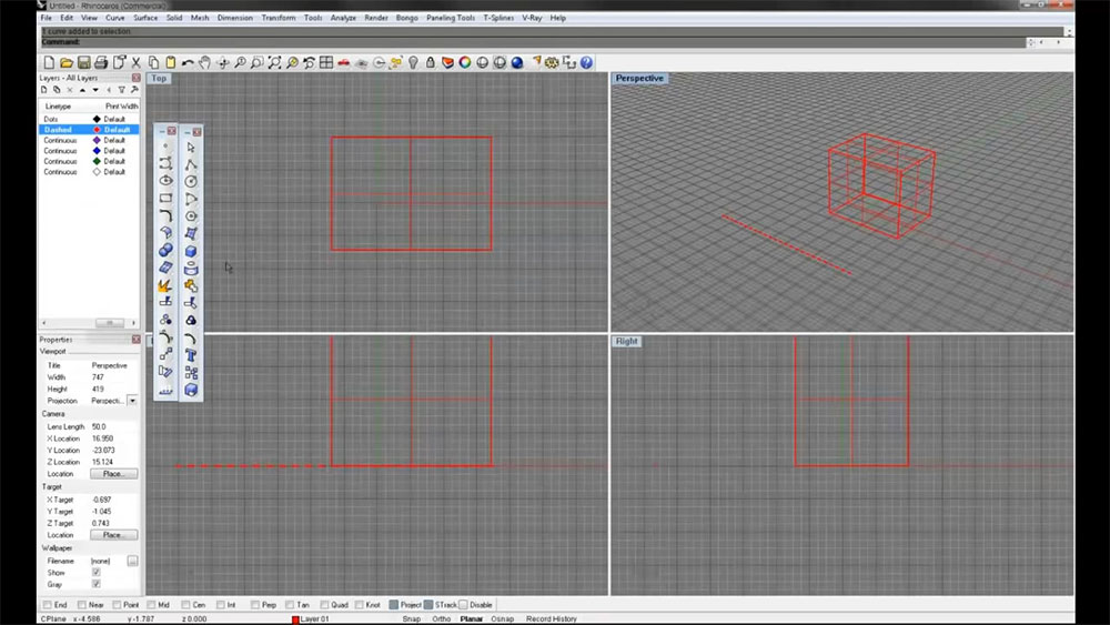 barra degli strumenti 3d