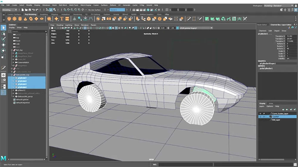 hard surface modeling car