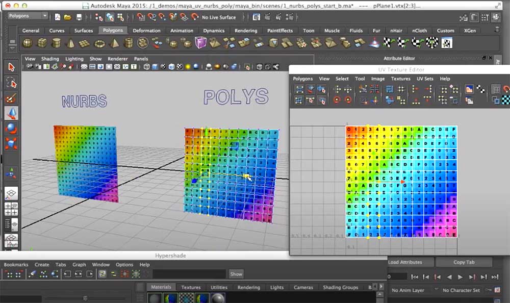 nurbs uv-kartat teksturointi