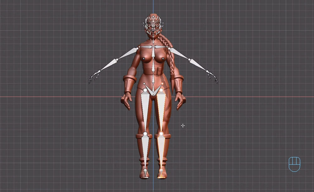 rigging del personaggio 3d