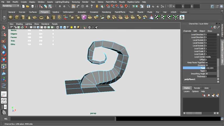 extrusión de malla poligonal