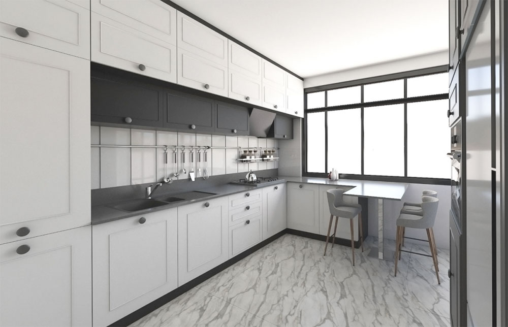 Modelagem 3d para cozinha interior