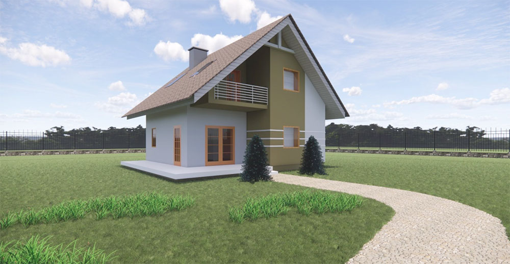 bim arkitekturhus 3d-modell