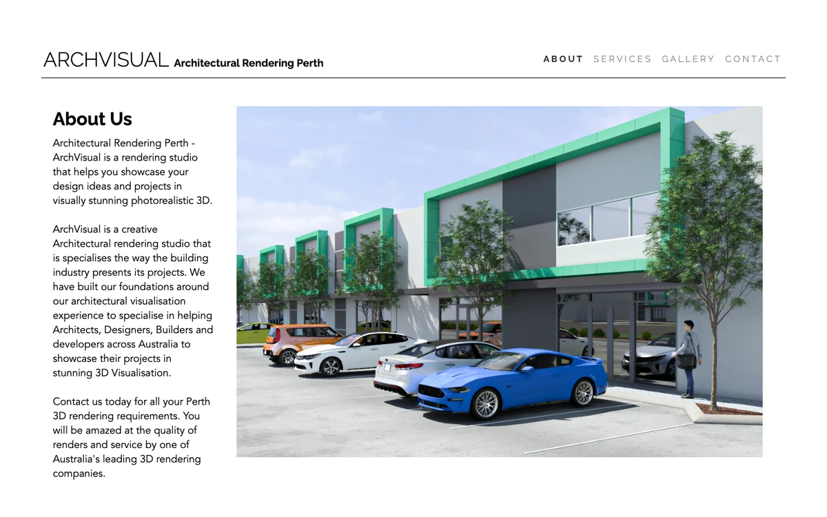 Screenshot of the ArchVisual website homepage