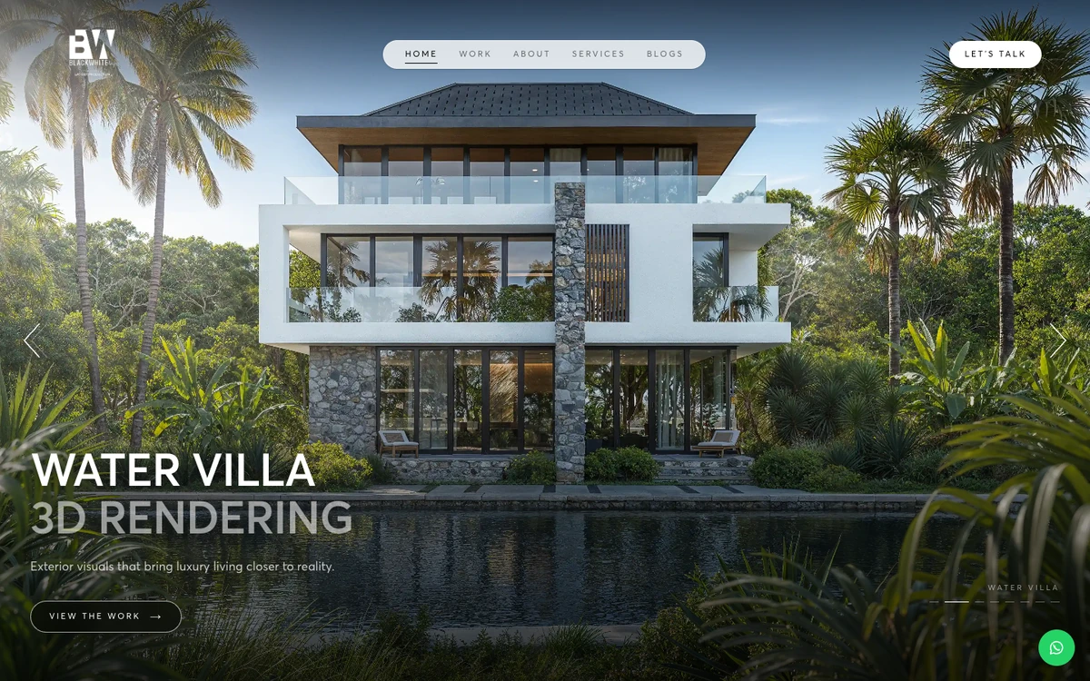 Screenshot of the Blackwhite Viz website homepage