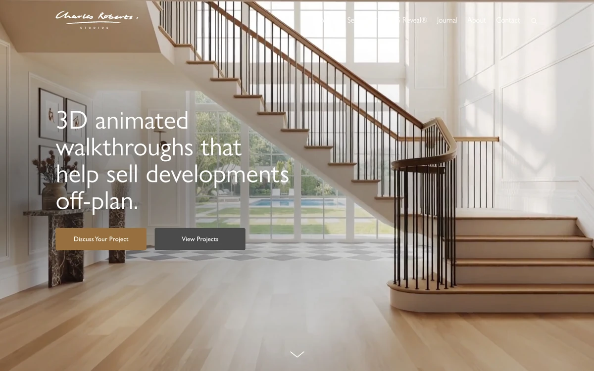 Screenshot of the Charles Roberts Studios website homepage
