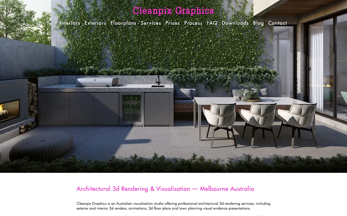 Screenshot of the Cleanpix Graphics website homepage
