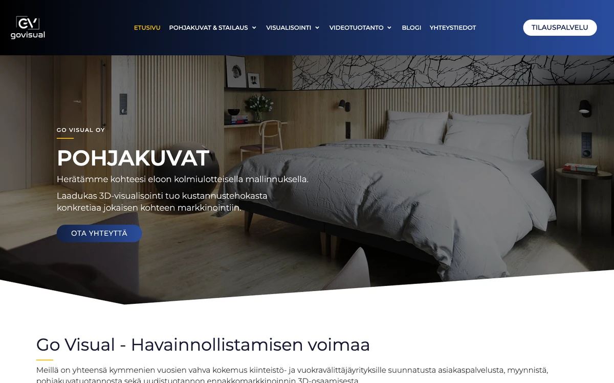Screenshot of the Go Visual website homepage