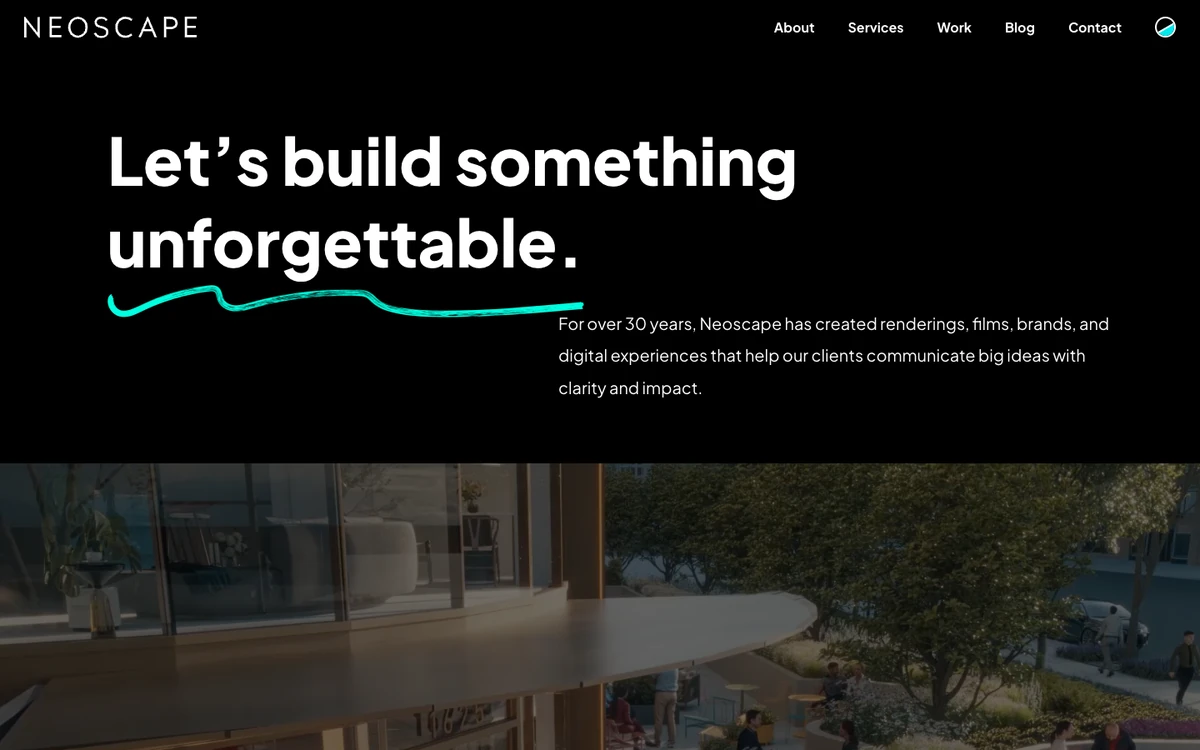 Screenshot of the Neoscape website homepage