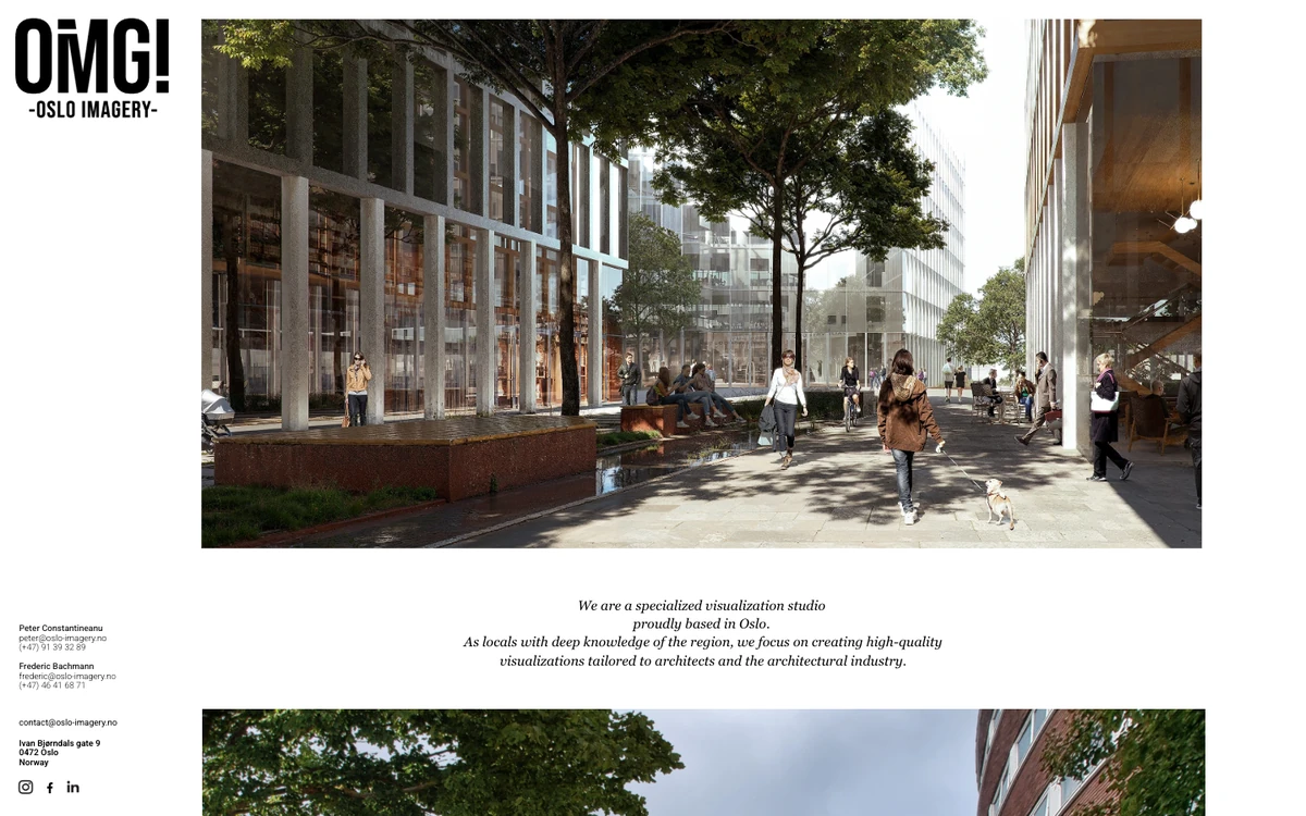 Screenshot of the Oslo Imagery website homepage
