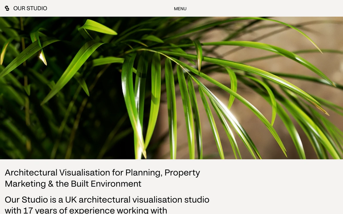Screenshot of the Our Studio (Manchester) website homepage