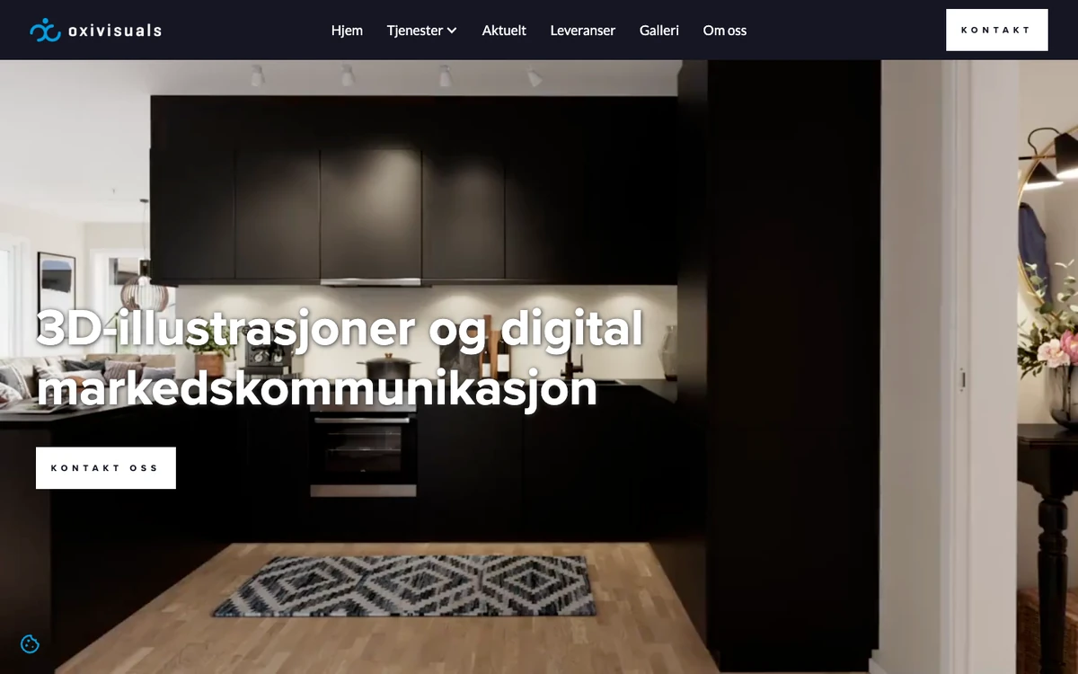 Screenshot of the Oxivisuals website homepage