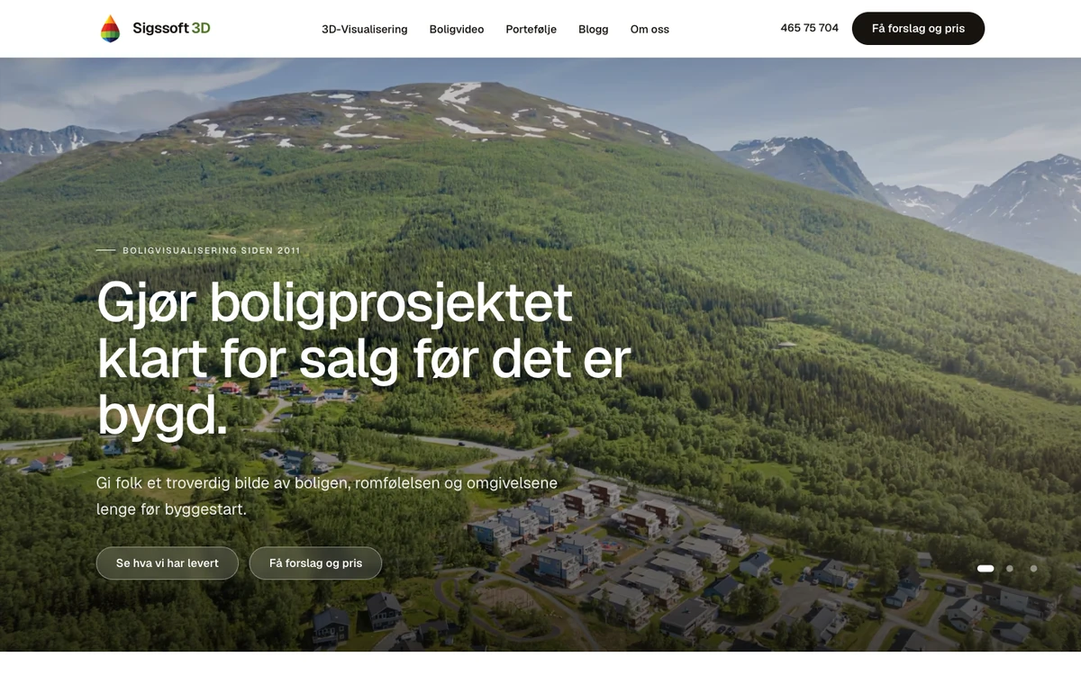 Screenshot of the Sigssoft 3D website homepage