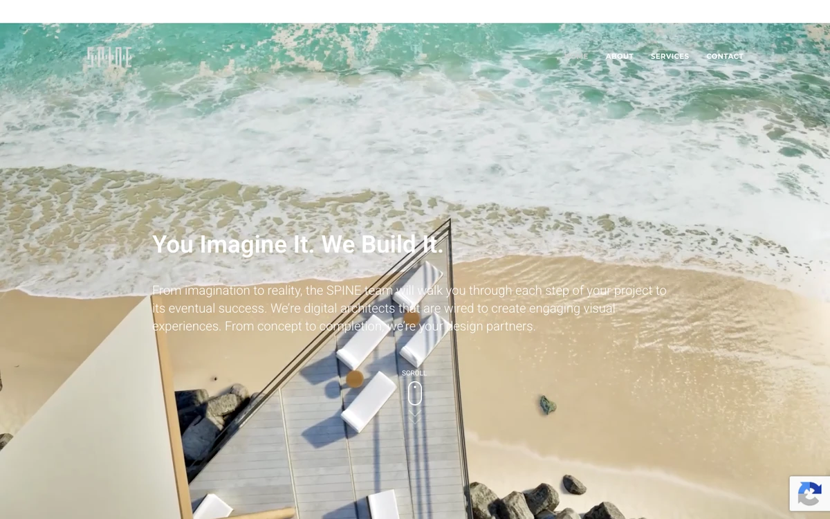 Screenshot of the SPINE3D website homepage