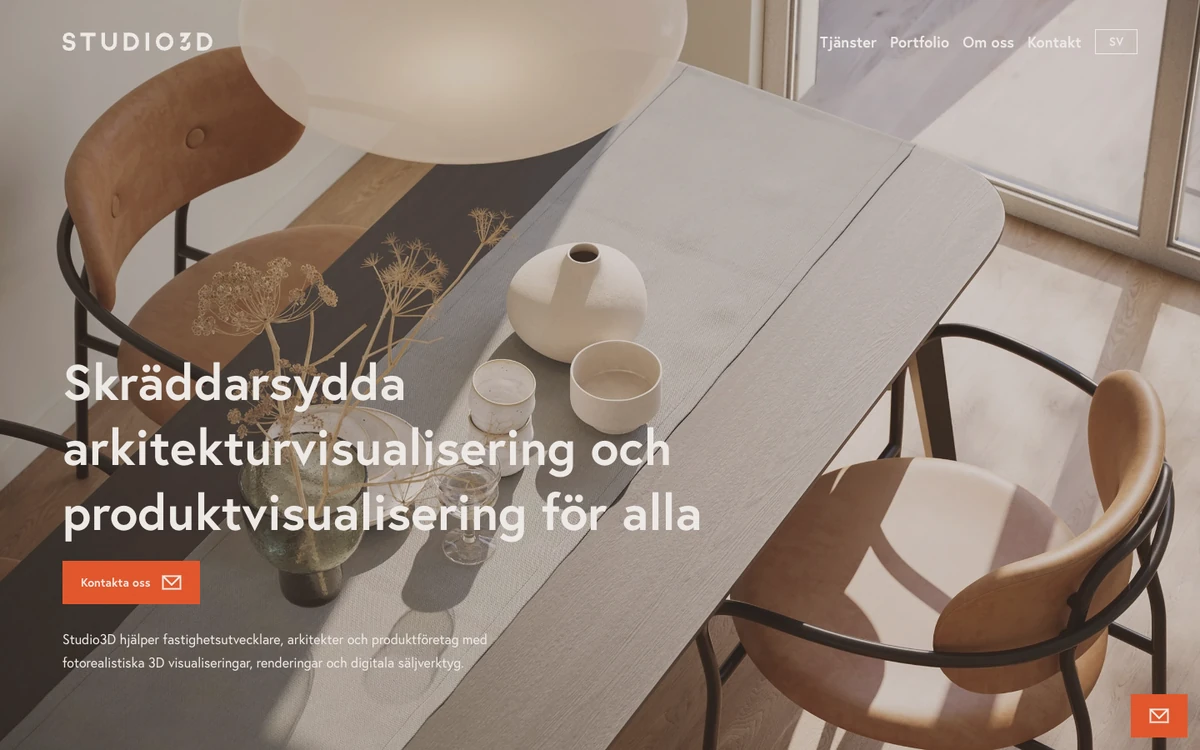 Screenshot of the Studio3D website homepage