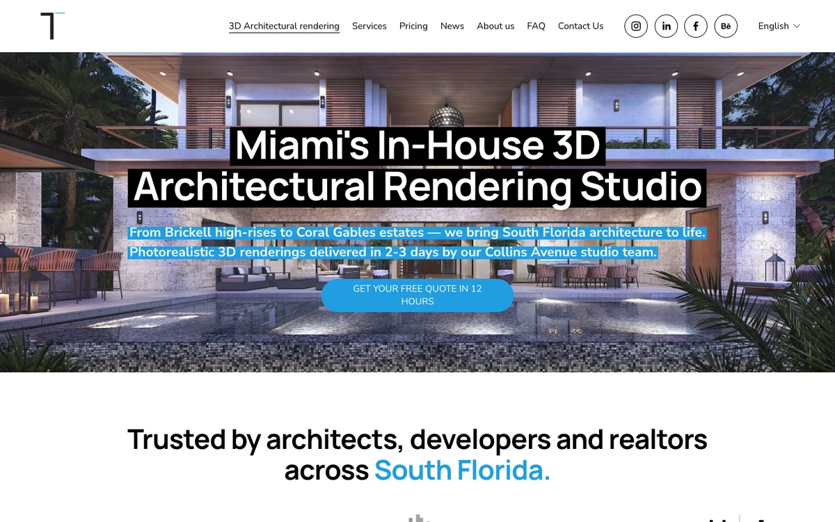 Screenshot of the Trim Render website homepage