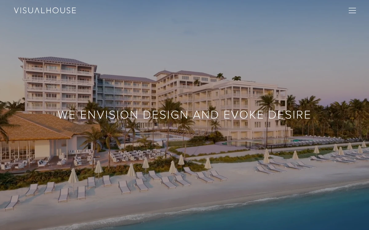 Screenshot of the VISUALHOUSE website homepage