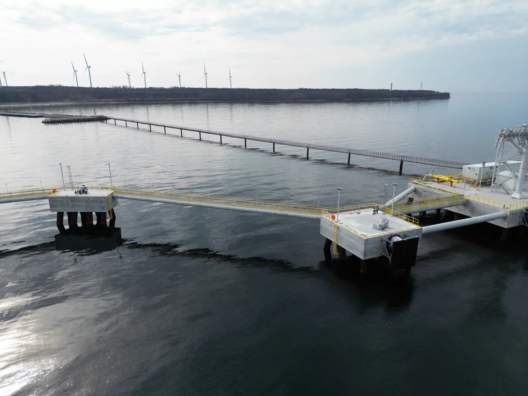 Original drone photograph of the pier