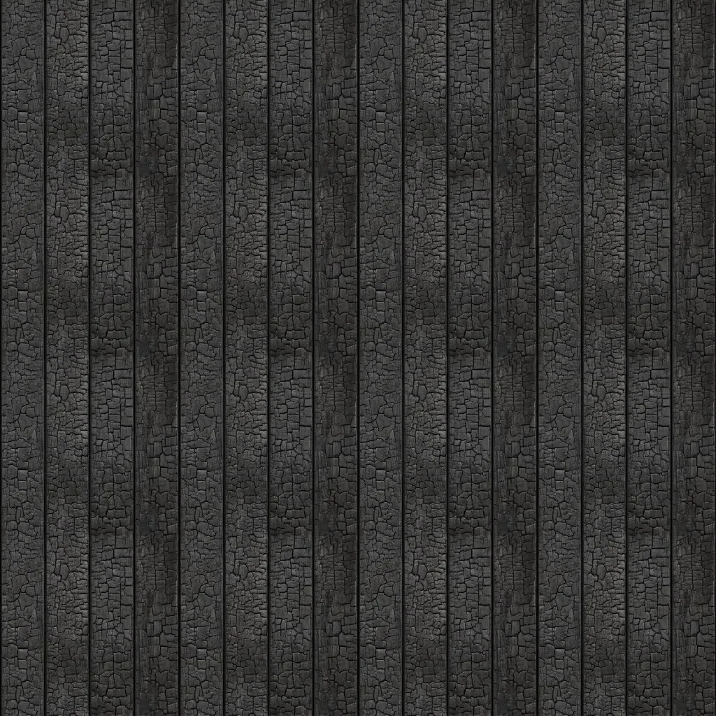 Charred timber cladding, seamless texture, AI-generated, shown repeated 2 x 2
