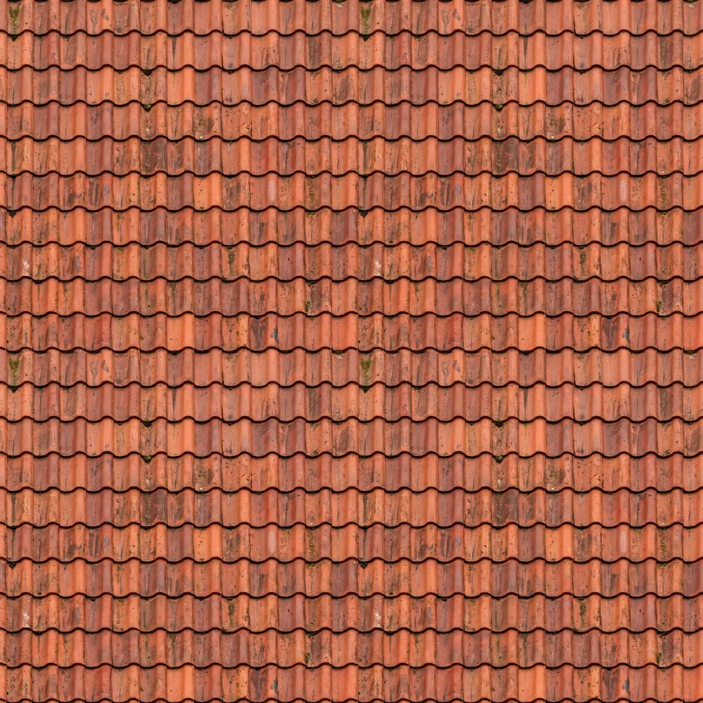 Clay roof tiles, seamless texture, AI-generated, shown repeated 2 x 2