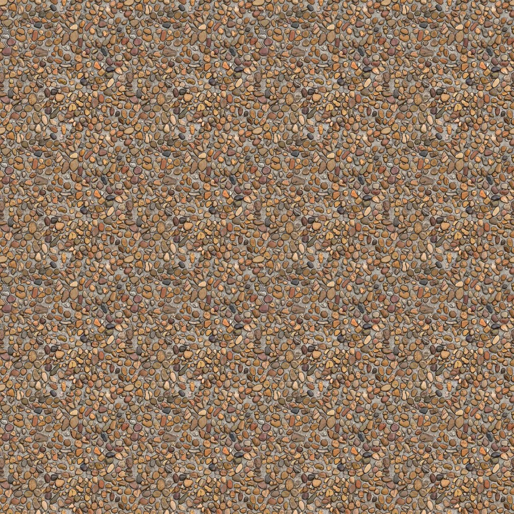 Exposed aggregate concrete, seamless texture, AI-generated, shown repeated 2 x 2