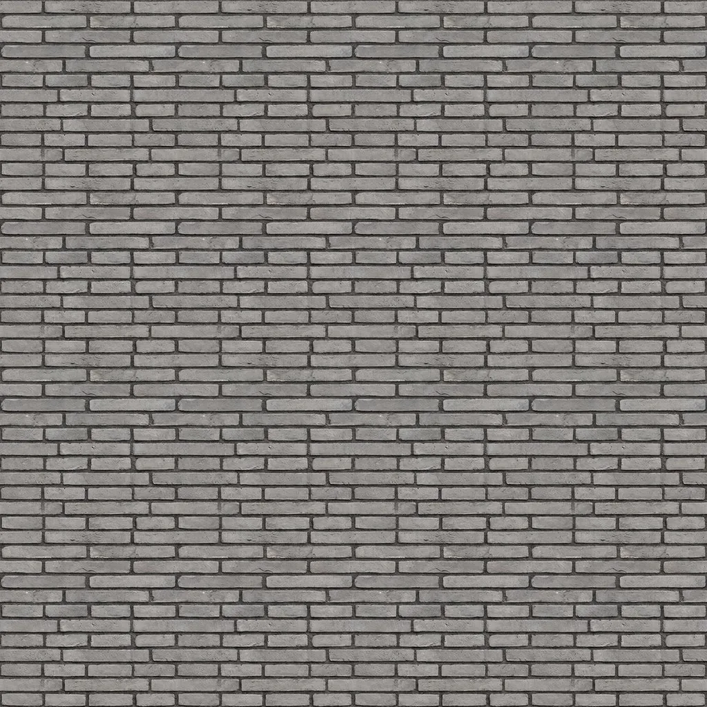 Long grey brick, seamless texture, AI-generated, shown repeated 2 x 2