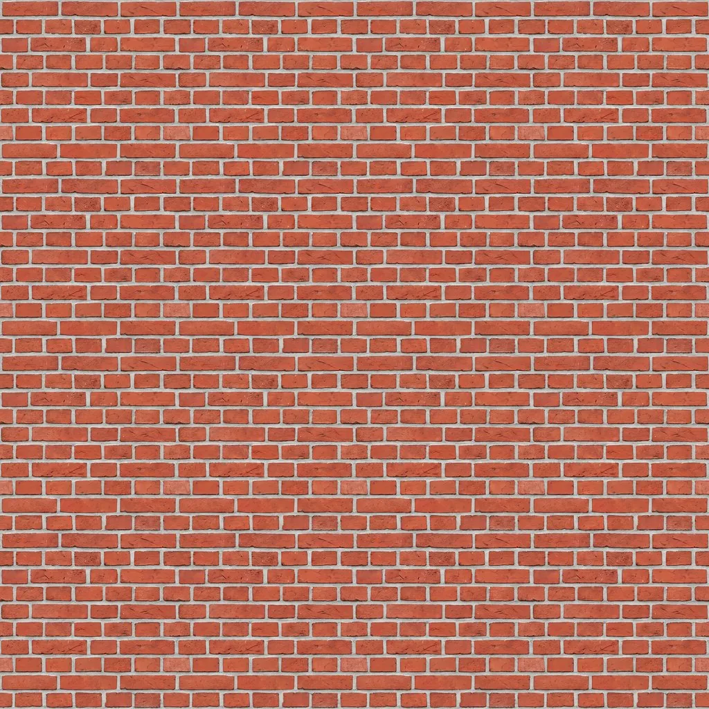 Red brick, running bond, seamless texture, AI-generated, shown repeated 2 x 2