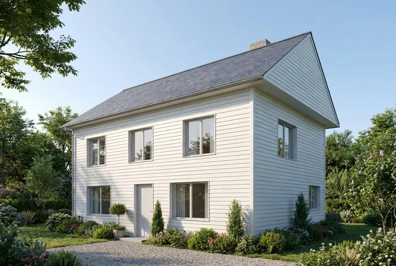 AI render of a family house made from the model screenshot