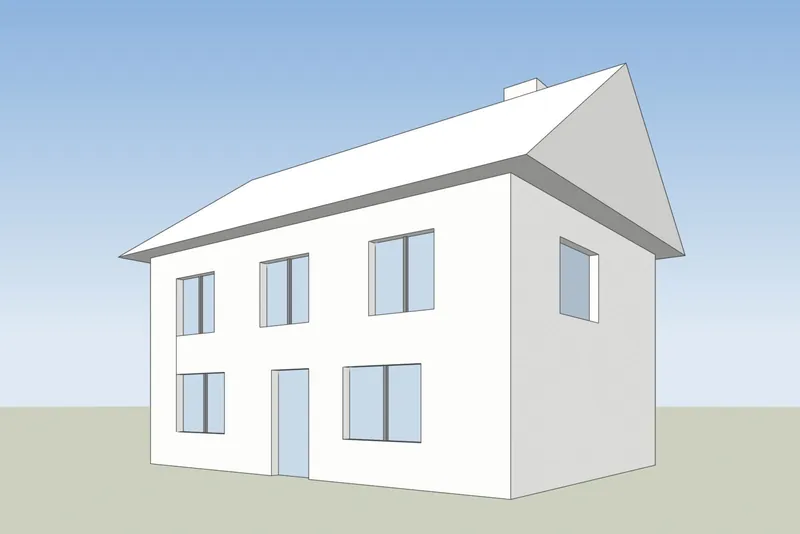SketchUp screenshot of a family house