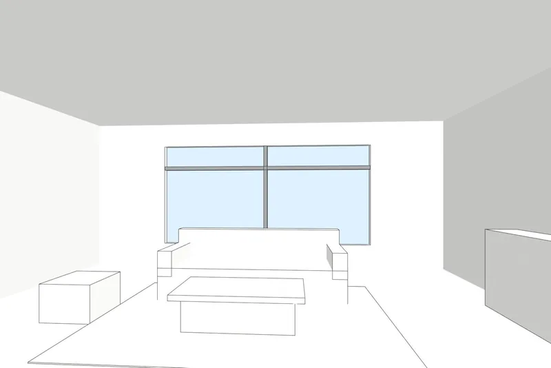 SketchUp screenshot of a living room