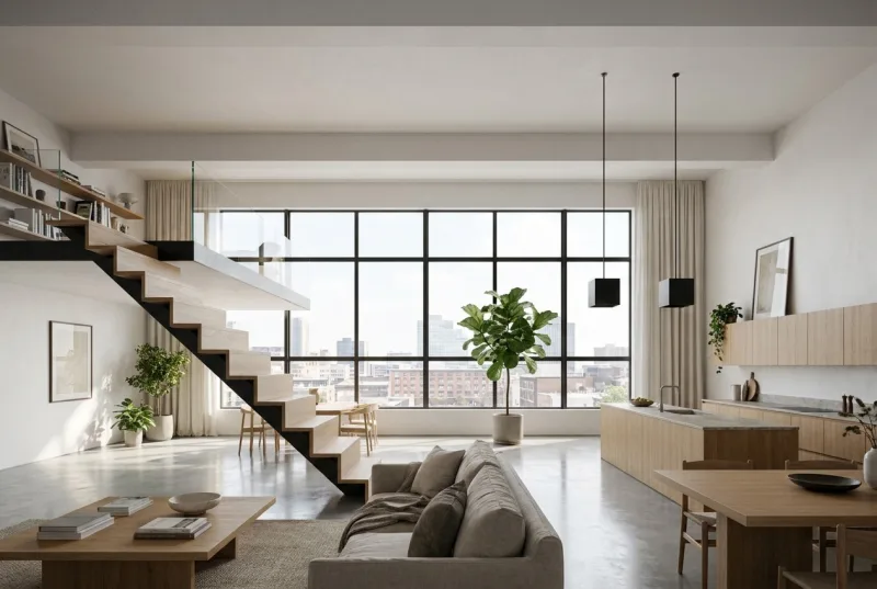 AI render of a loft apartment made from the model screenshot