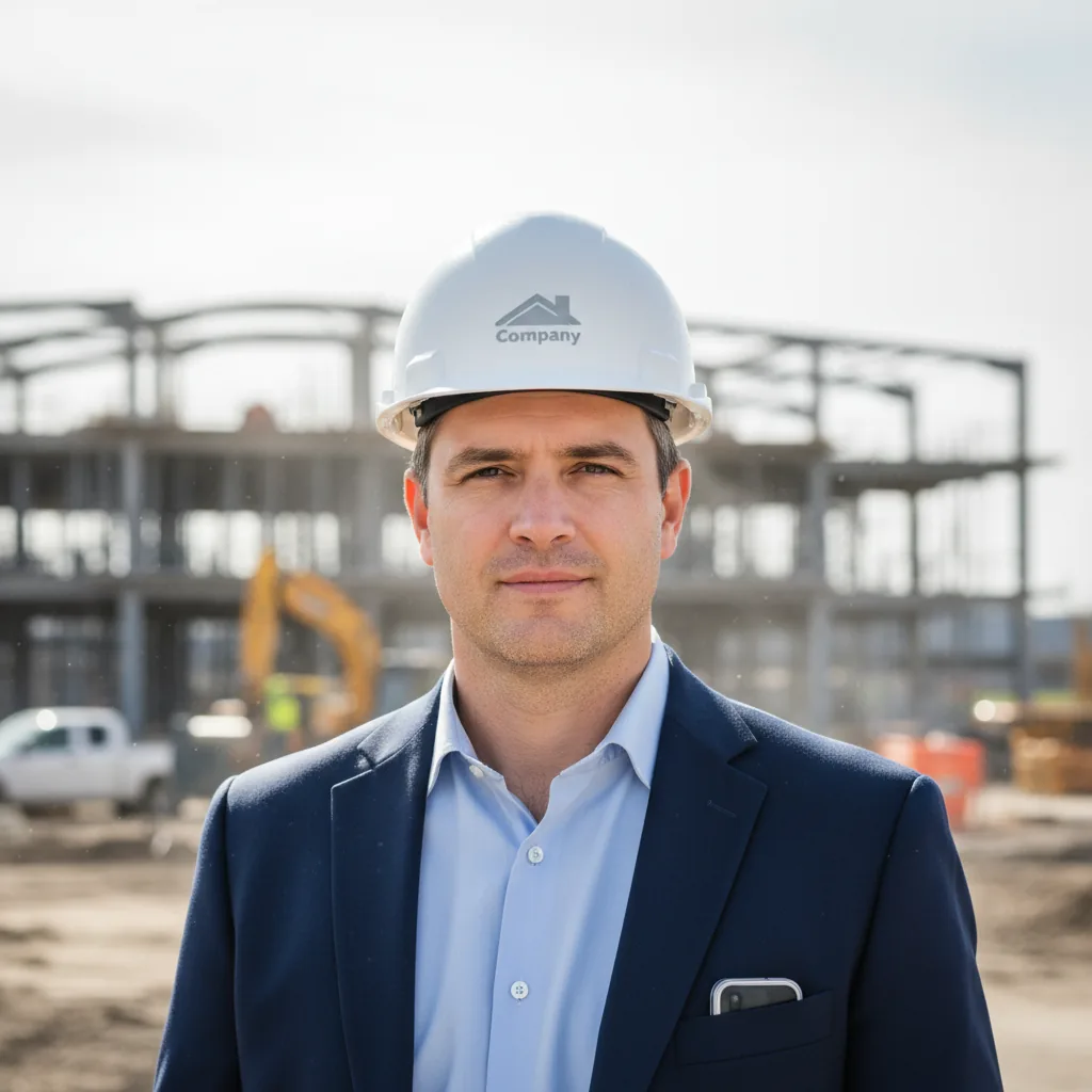 Real estate developer in a hard hat