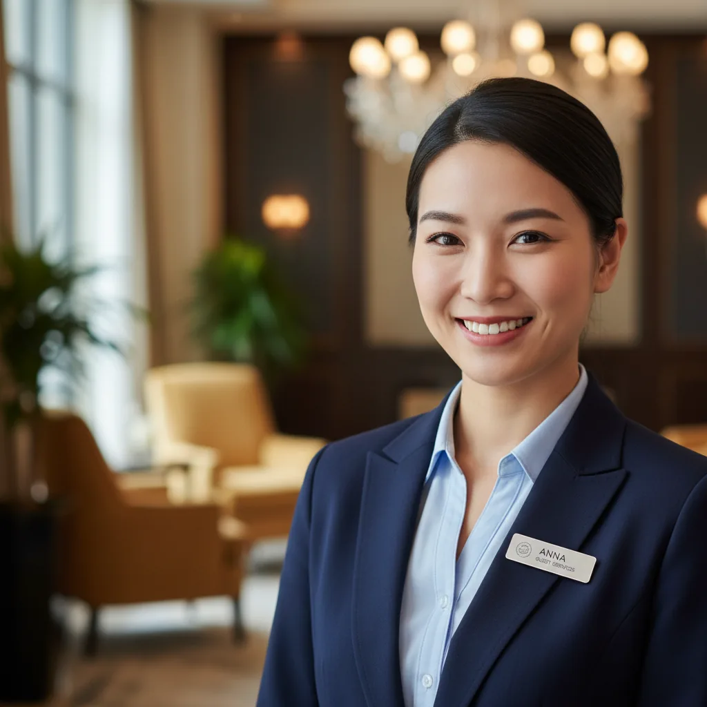 Hotel manager in an elegant lobby