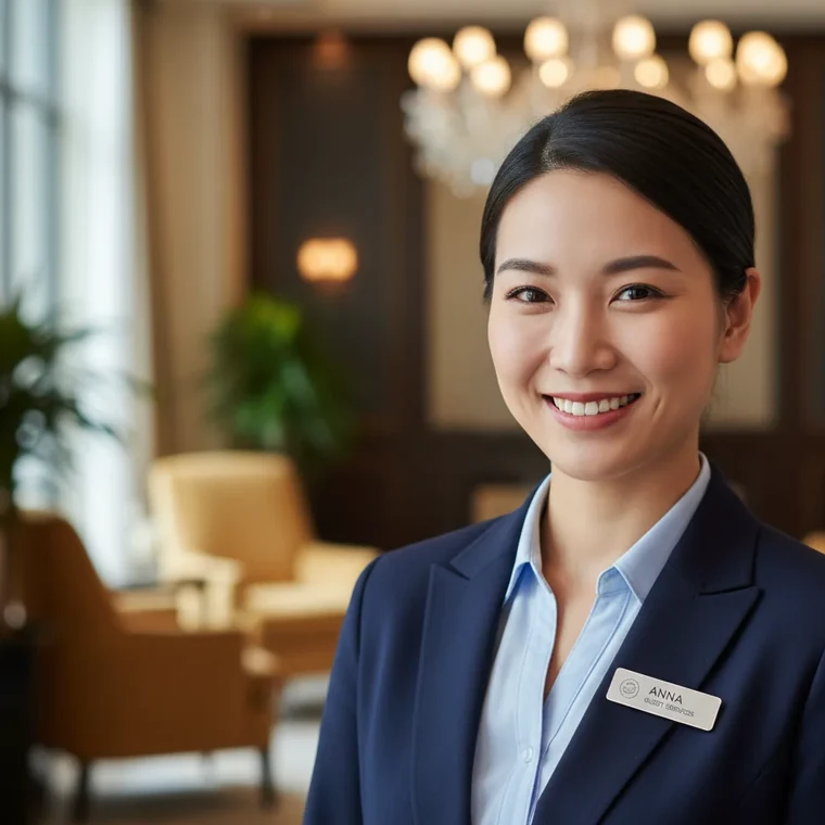Hotel interior with guests, representing the hospitality clients we work with