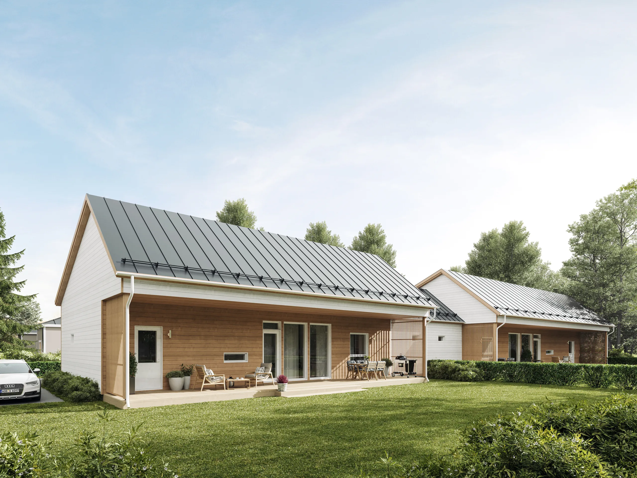 Exterior rendering of a residential scheme in Finland