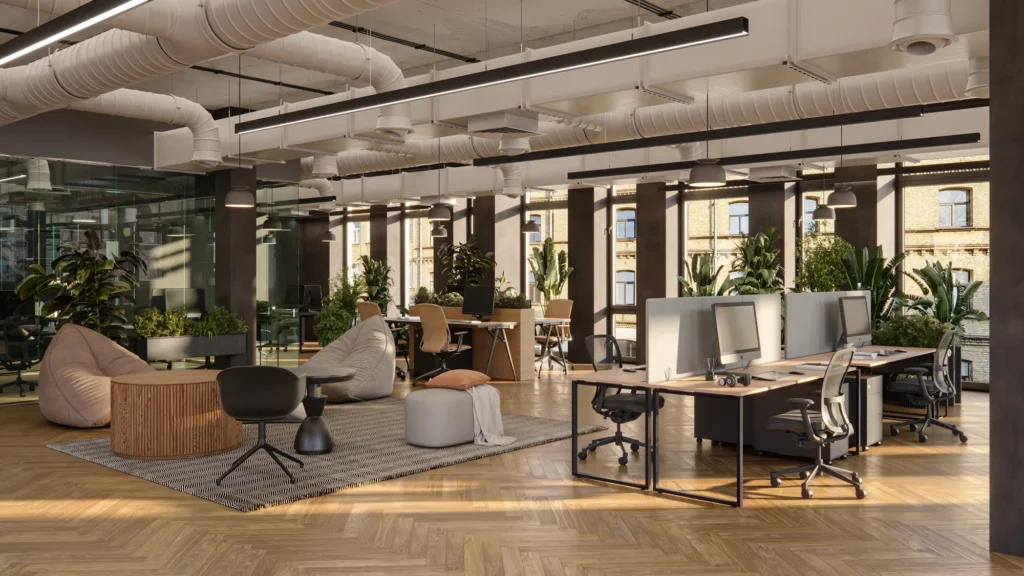 3D interior rendering of an office interior, Riga, Latvia