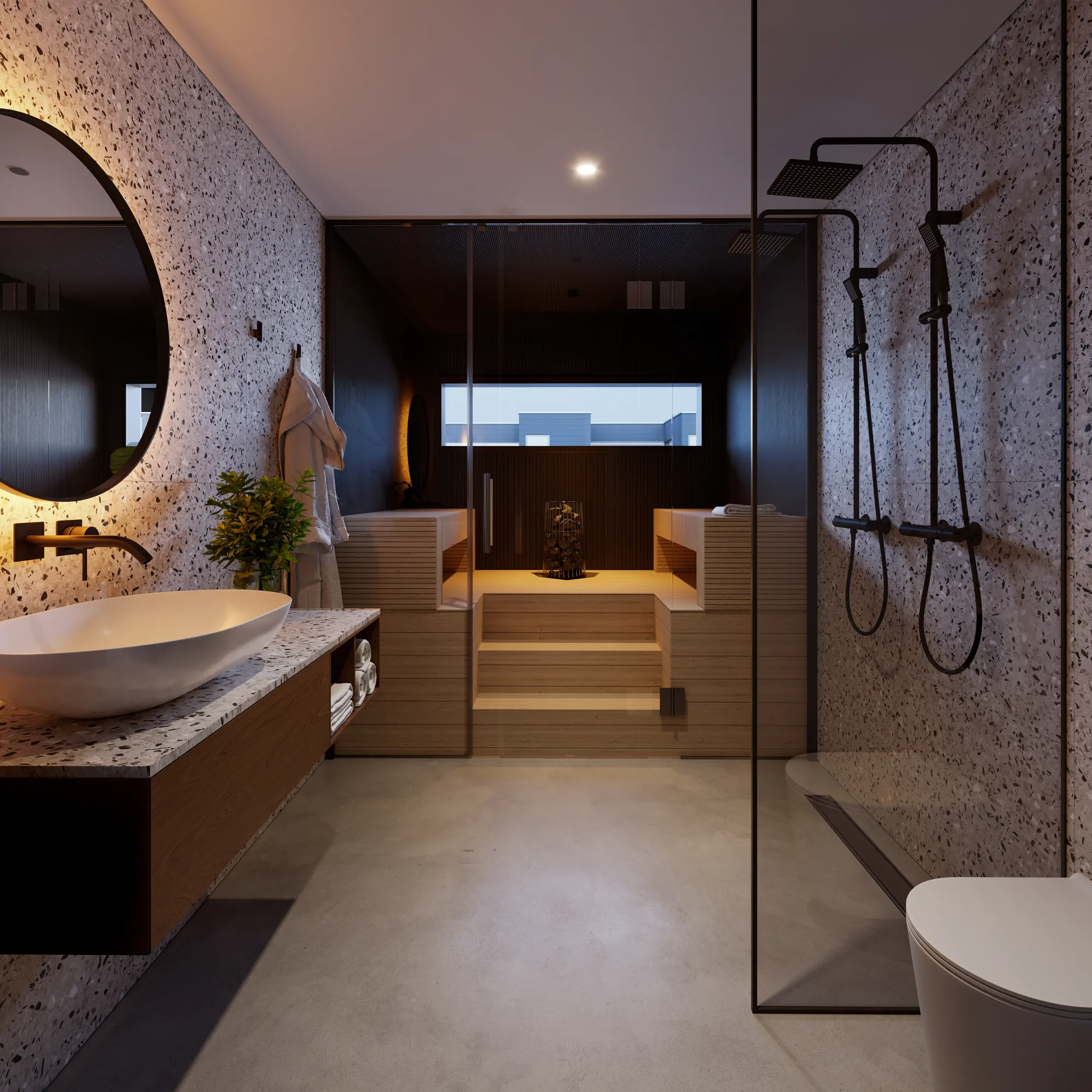 Interior render built from real specified materials