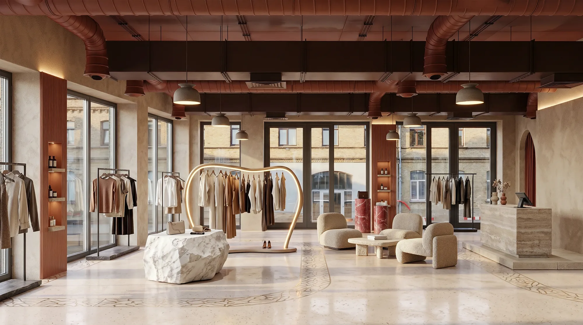 Retail interior render, Latvia