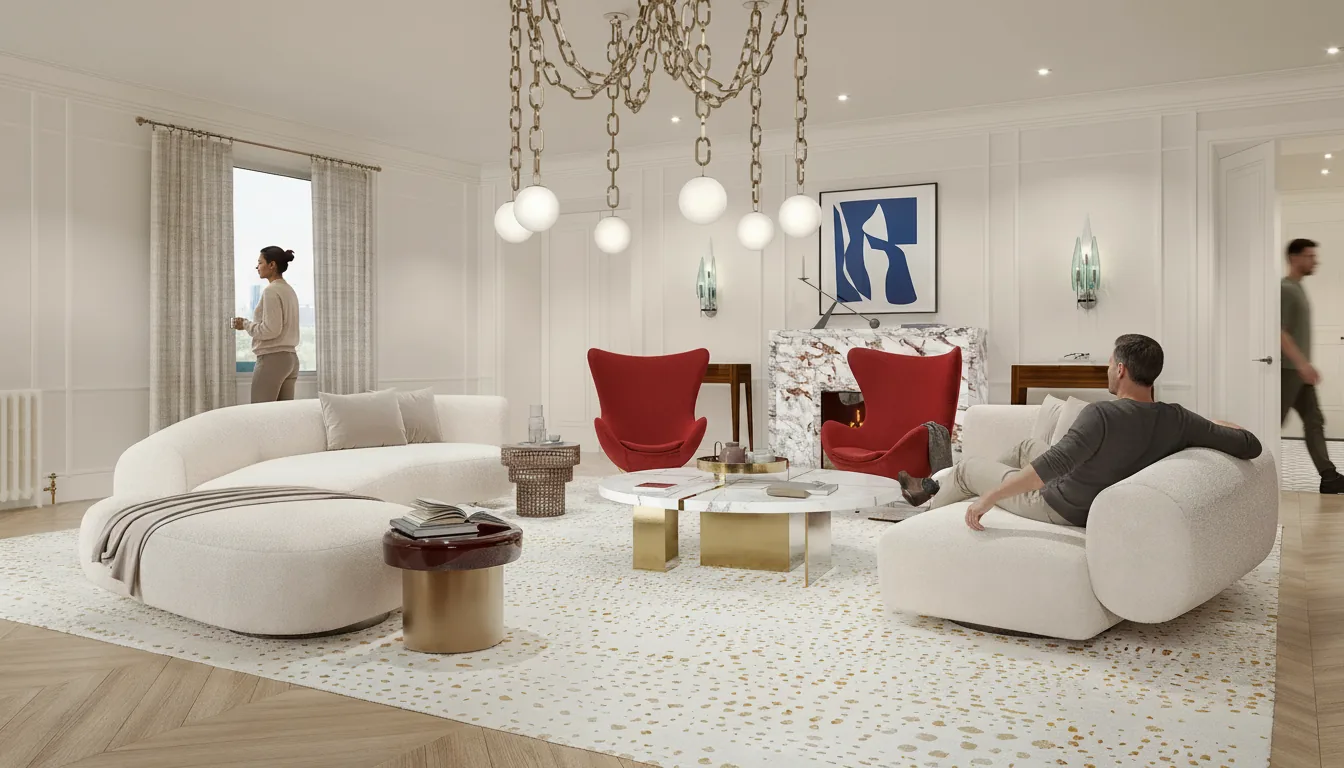 Interior render where light does the selling