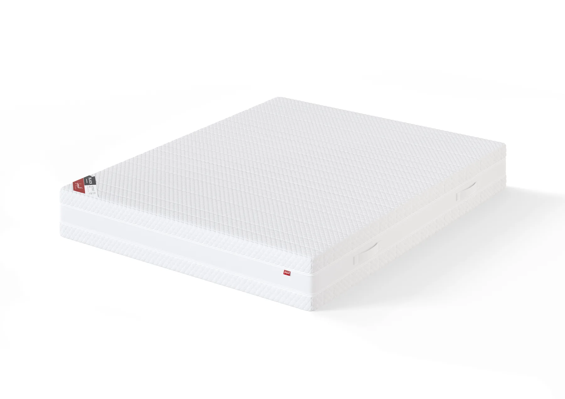 3D product rendering of a white pocket-spring mattress on a plain white background