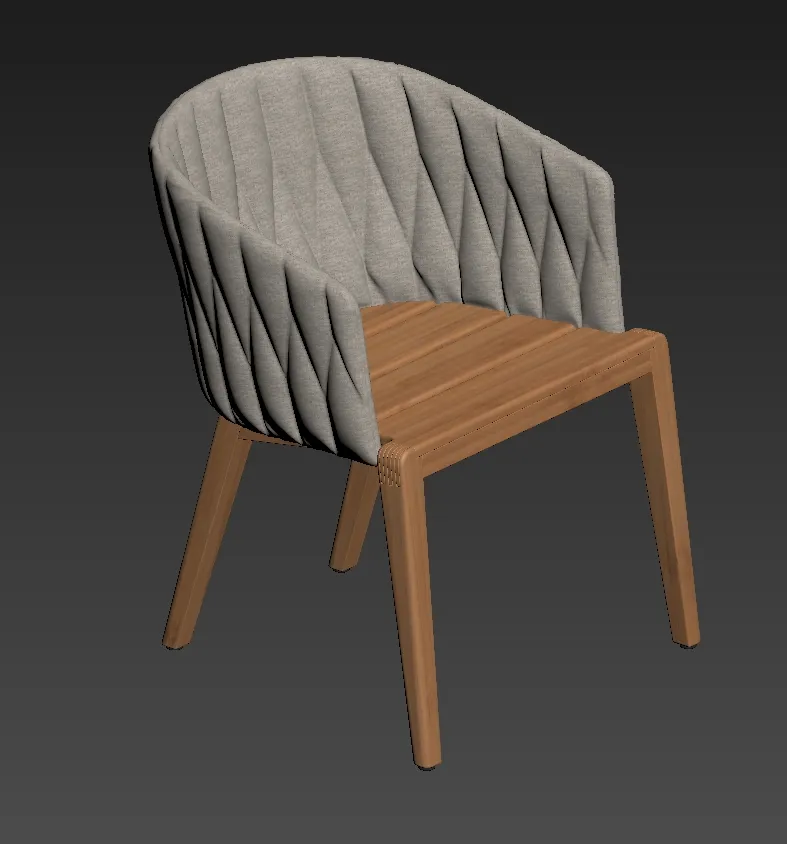 The same chair rendered on white for a catalogue